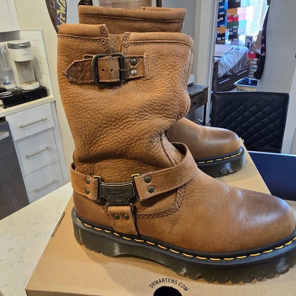 Dr. Martens Shoes - Dr Martens Women’s Aniston Hi Boots Desert Brown 4164420 Nubuck Size 8 NEW